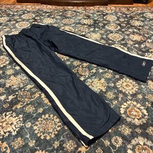 Vintage 90s Reebok Track Pants Men’s L Navy Blue Windbreaker Cotton Lined